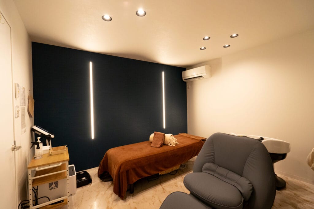 尼崎のヘッドスパサロンnemuruの店内の様子